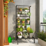 Casa si Gradina - Gradinarit si plante - Plante si ghivece - Ghivece si suporturi - Suport metalic pentru flori, negru, BALKO - Infinity.ro