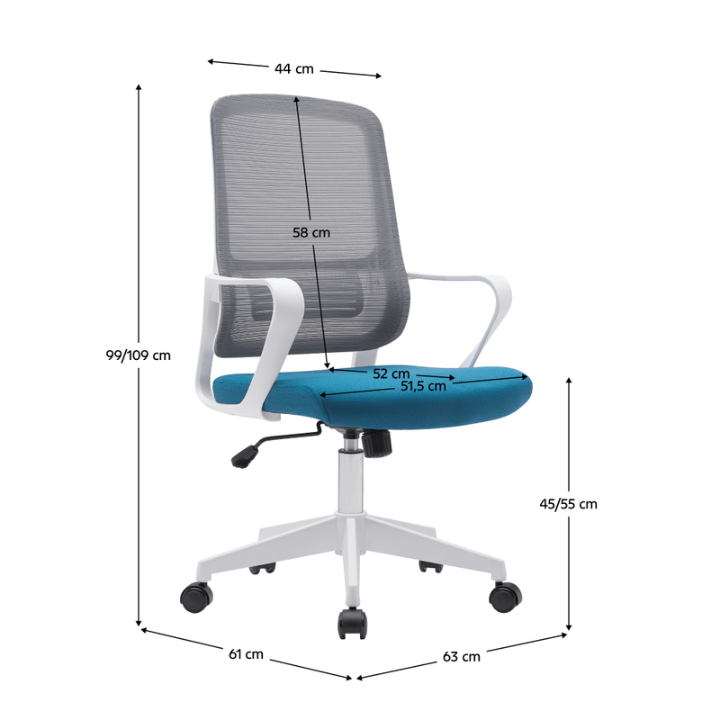 Casa si Gradina - Mobilier - Scaune si fotolii - Scaune - Scaun de birou, gri / petrol / alb, SALOMO TIP 1 - Infinity.ro