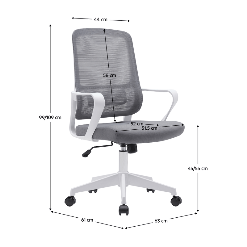 Casa si Gradina - Mobilier - Scaune si fotolii - Scaune - Scaun de birou, gri / alb, SALOMO TIP 1 - Infinity.ro