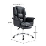 Casa si Gradina - Mobilier - Scaune si fotolii - Scaune - Fotoliu de birou cu suport pentru picioare, piele ecologica neagra, RODIK - Infinity.ro