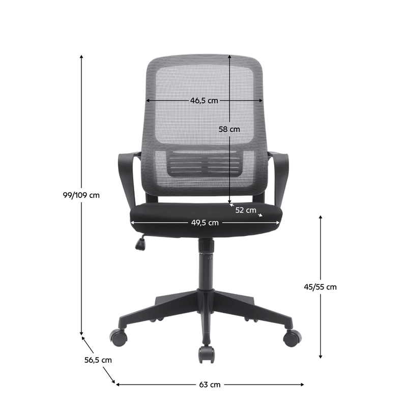 Casa si Gradina - Mobilier - Scaune si fotolii - Scaune - Scaun de birou, gri / negru, SALOMO TIP 3 - Infinity.ro