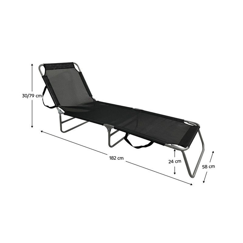 Casa si Gradina - Gradina si terasa - Mobilier exterior - Scaune si sezlonguri gradina - Sezlong de gradina, negru / gri, KELEO - Infinity.ro