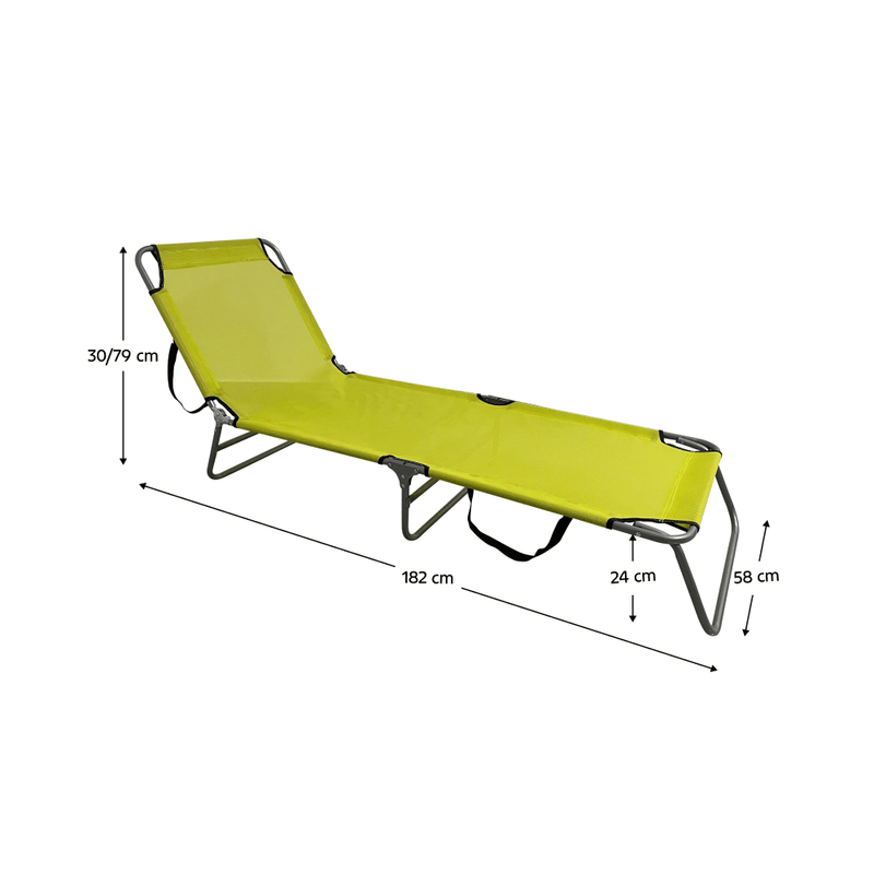 Casa si Gradina - Gradina si terasa - Mobilier exterior - Scaune si sezlonguri gradina - Sezlong de gradina, verde / gri, KELEO - Infinity.ro