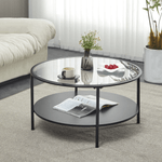 Casa si Gradina - Mobilier - Mese si birouri - Masute de cafea - Masuta de cafea, neagra / sticla / metal, PARLAN - Infinity.ro