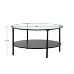Casa si Gradina - Mobilier - Mese si birouri - Masute de cafea - Masuta de cafea, neagra / sticla / metal, PARLAN - Infinity.ro