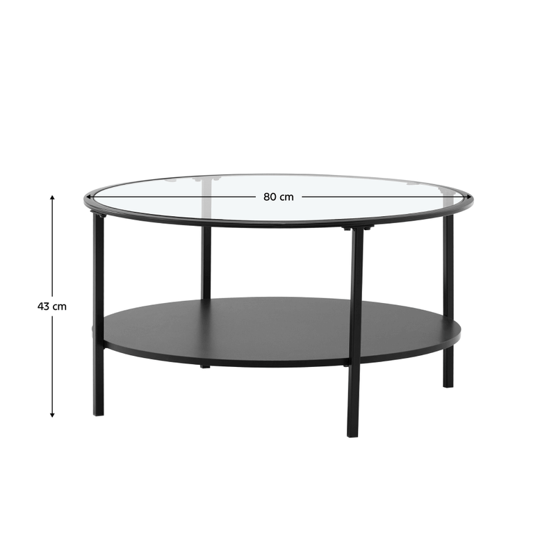 Casa si Gradina - Mobilier - Mese si birouri - Masute de cafea - Masuta de cafea, neagra / sticla / metal, PARLAN - Infinity.ro