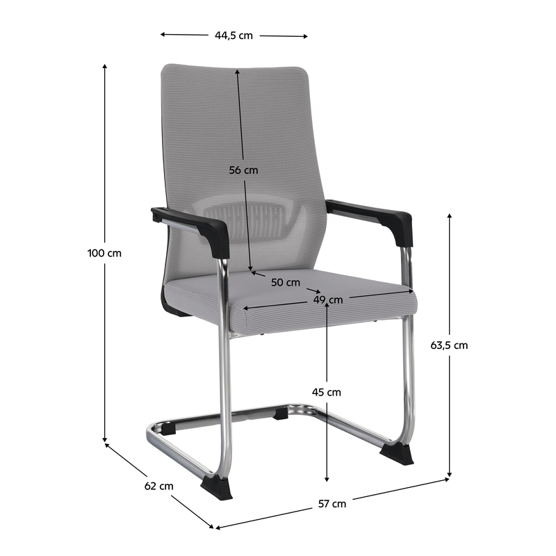 Casa si Gradina - Mobilier - Scaune si fotolii - Scaune - Scaun de conferinta, gri / negru, KABIR - Infinity.ro