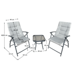 Casa si Gradina - Gradina si terasa - Mobilier exterior - Seturi mobila gradina - Set gradina 1+2, gri / gri inchis, MUSON - Infinity.ro