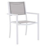 Casa si Gradina - Gradina si terasa - Mobilier exterior - Scaune si sezlonguri gradina - Scaun stivuibil pentru gradina, otel alb / gri deschis, DORIO - Infinity.ro