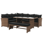 Casa si Gradina - Gradina si terasa - Mobilier exterior - Seturi mobila gradina - Set de gradina din ratan, maro deschis / negru, MADUL - Infinity.ro