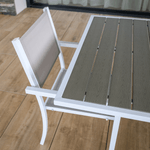 Casa si Gradina - Gradina si terasa - Mobilier exterior - Mese gradina - Masa extensibila de gradina, otel alb / gri, DORIO - Infinity.ro