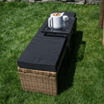 Casa si Gradina - Gradina si terasa - Mobilier exterior - Mese gradina - Masa de gradina, otel negru / sticla securizata, SELKO - Infinity.ro