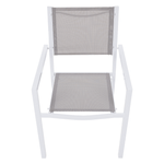Casa si Gradina - Gradina si terasa - Mobilier exterior - Scaune si sezlonguri gradina - Scaun stivuibil pentru gradina, otel alb / gri deschis, DORIO - Infinity.ro