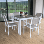 Casa si Gradina - Gradina si terasa - Mobilier exterior - Mese gradina - Masa extensibila de gradina, otel alb / gri, DORIO - Infinity.ro