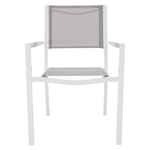 Casa si Gradina - Gradina si terasa - Mobilier exterior - Scaune si sezlonguri gradina - Scaun stivuibil pentru gradina, otel alb / gri deschis, DORIO - Infinity.ro