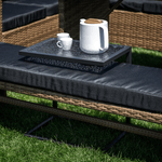 Casa si Gradina - Gradina si terasa - Mobilier exterior - Mese gradina - Masa de gradina, otel negru / sticla securizata, SELKO - Infinity.ro