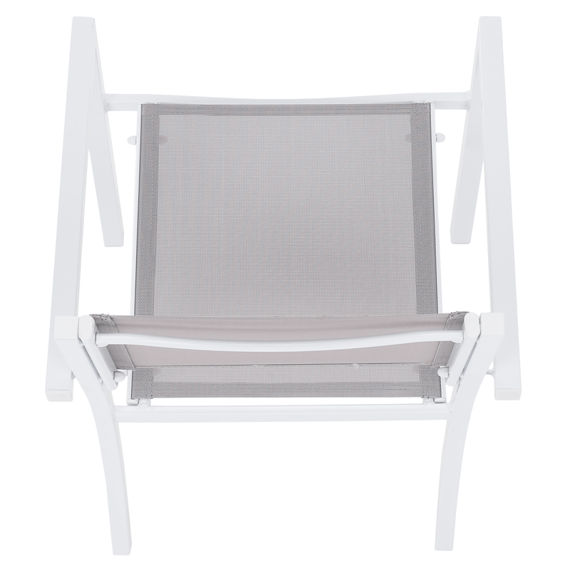 Casa si Gradina - Gradina si terasa - Mobilier exterior - Scaune si sezlonguri gradina - Scaun stivuibil pentru gradina, otel alb / gri deschis, DORIO - Infinity.ro