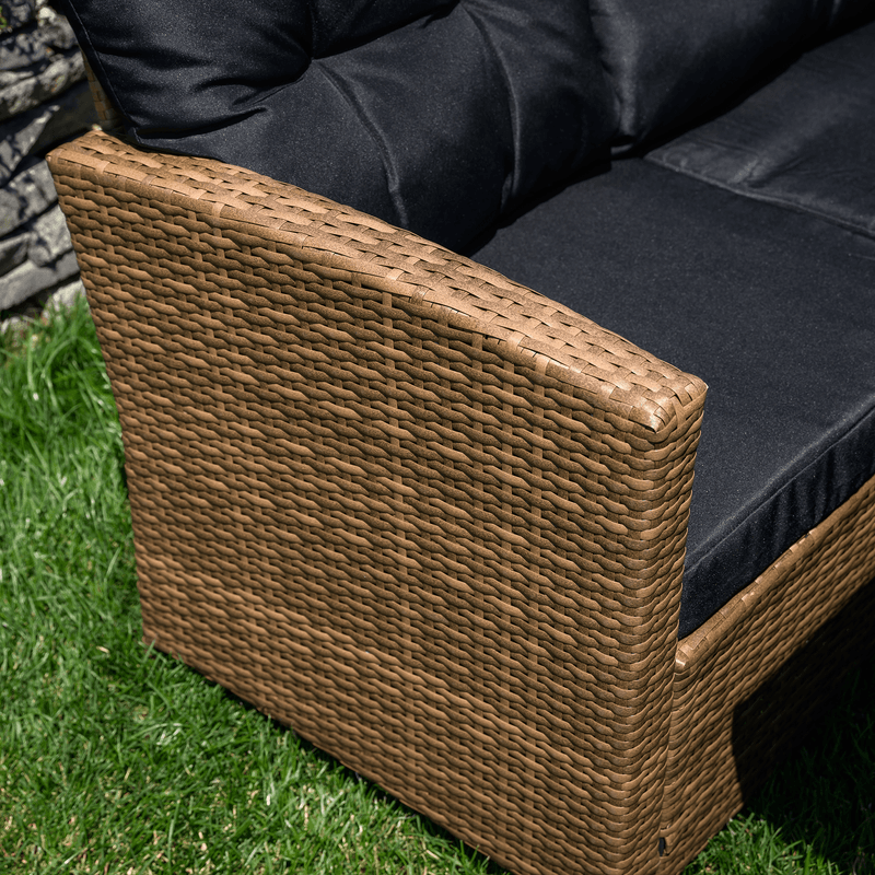 Casa si Gradina - Gradina si terasa - Mobilier exterior - Seturi mobila gradina - Set de gradina din ratan, maro deschis / negru, MADUL - Infinity.ro