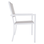 Casa si Gradina - Gradina si terasa - Mobilier exterior - Scaune si sezlonguri gradina - Scaun stivuibil pentru gradina, otel alb / gri deschis, DORIO - Infinity.ro
