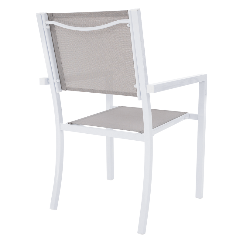 Casa si Gradina - Gradina si terasa - Mobilier exterior - Scaune si sezlonguri gradina - Scaun stivuibil pentru gradina, otel alb / gri deschis, DORIO - Infinity.ro