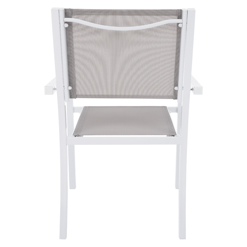 Casa si Gradina - Gradina si terasa - Mobilier exterior - Scaune si sezlonguri gradina - Scaun stivuibil pentru gradina, otel alb / gri deschis, DORIO - Infinity.ro