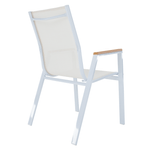 Casa si Gradina - Gradina si terasa - Mobilier exterior - Scaune si sezlonguri gradina - Scaun de gradina stivuibil, otel alb / stejar, BONTO - Infinity.ro
