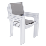 Casa si Gradina - Gradina si terasa - Mobilier exterior - Scaune si sezlonguri gradina - Scaun stivuibil pentru gradina, otel alb / gri deschis, DORIO - Infinity.ro