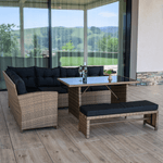 Casa si Gradina - Gradina si terasa - Mobilier exterior - Seturi mobila gradina - Set de gradina din ratan, maro deschis / negru, MADUL - Infinity.ro