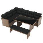 Casa si Gradina - Gradina si terasa - Mobilier exterior - Seturi mobila gradina - Set de gradina din ratan, maro deschis / negru, MADUL - Infinity.ro