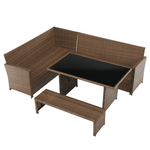 Casa si Gradina - Gradina si terasa - Mobilier exterior - Seturi mobila gradina - Set de gradina din ratan, maro deschis / negru, MADUL - Infinity.ro