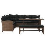 Casa si Gradina - Gradina si terasa - Mobilier exterior - Seturi mobila gradina - Set de gradina din ratan, maro deschis / negru, MADUL - Infinity.ro