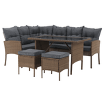 Casa si Gradina - Gradina si terasa - Mobilier exterior - Seturi mobila gradina - Set de gradina din ratan, culoare naturala / gri deschis, RANDI - Infinity.ro
