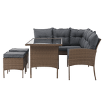 Casa si Gradina - Gradina si terasa - Mobilier exterior - Seturi mobila gradina - Set de gradina din ratan, culoare naturala / gri deschis, RANDI - Infinity.ro