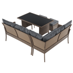 Casa si Gradina - Gradina si terasa - Mobilier exterior - Seturi mobila gradina - Set de gradina din ratan, culoare naturala / gri deschis, RANDI - Infinity.ro
