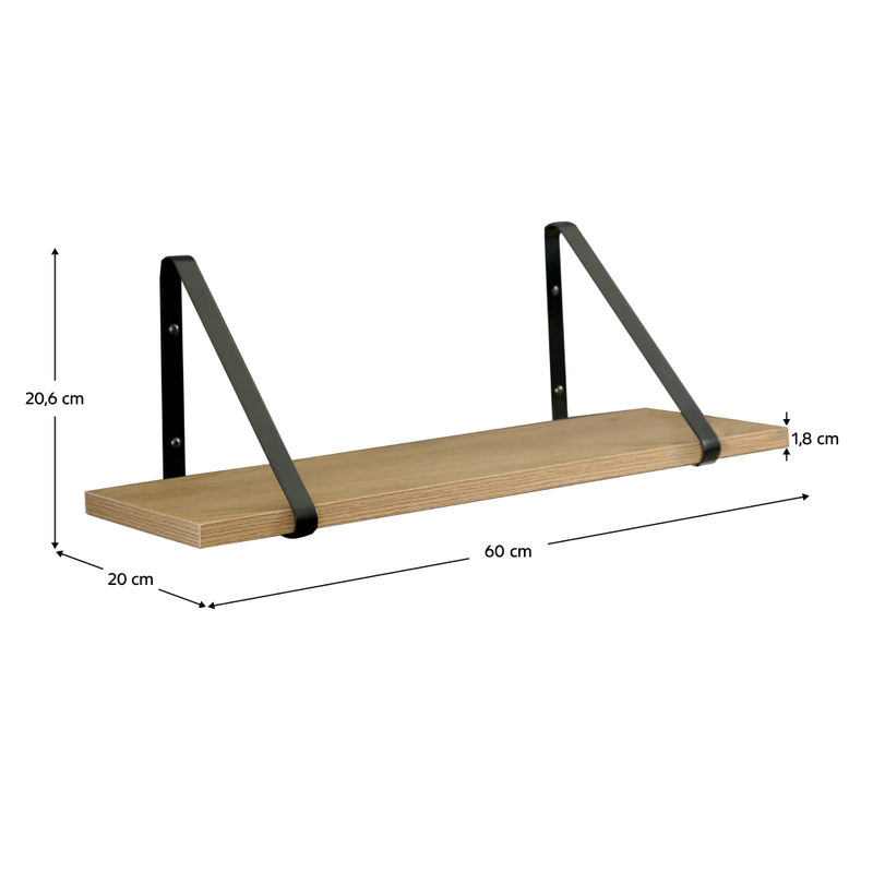 Casa si Gradina - Mobilier - Biblioteci si rafturi - Etajere - Raft suspendat, stejar / negru, SAGIRA - Infinity.ro