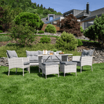 Casa si Gradina - Gradina si terasa - Mobilier exterior - Seturi mobila gradina - Set de gradina din ratan, gri deschis, LALEN - Infinity.ro