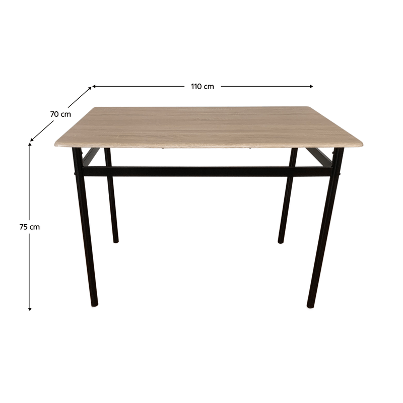 Casa si Gradina - Mobilier - Seturi de mobilier - Seturi mese si scaune - Set de sufragerie 1+4, stejar Sonoma / negru / maro, NAREN - Infinity.ro