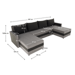 Casa si Gradina - Mobilier - Canapele si coltare - Coltare - Canapea universala, gri / negru, PAULITA U - Infinity.ro