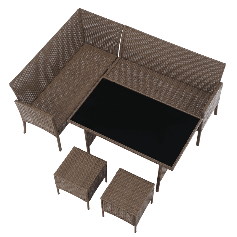 Casa si Gradina - Gradina si terasa - Mobilier exterior - Seturi mobila gradina - Set de gradina din ratan, culoare naturala / gri deschis, RANDI - Infinity.ro
