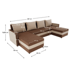 Casa si Gradina - Mobilier - Canapele si coltare - Coltare - Canapea universala, maro / bej, PAULITA U - Infinity.ro