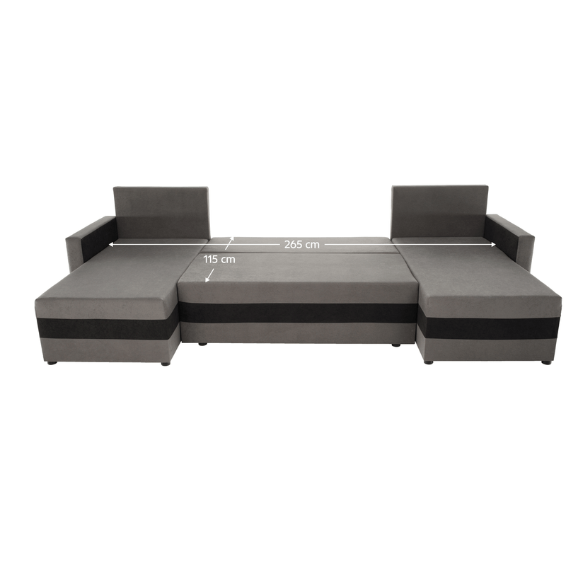 Casa si Gradina - Mobilier - Canapele si coltare - Coltare - Canapea universala, gri / negru, PAULITA U - Infinity.ro
