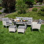 Casa si Gradina - Gradina si terasa - Mobilier exterior - Seturi mobila gradina - Set de gradina din ratan, gri deschis, LALEN - Infinity.ro