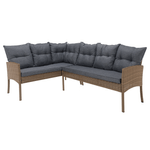 Casa si Gradina - Gradina si terasa - Mobilier exterior - Seturi mobila gradina - Set de gradina din ratan, culoare naturala / gri deschis, RANDI - Infinity.ro