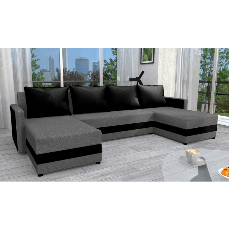 Casa si Gradina - Mobilier - Canapele si coltare - Coltare - Canapea universala, gri / negru, PAULITA U - Infinity.ro