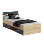 Casa si Gradina - Mobilier - Paturi si accesorii - Paturi - Pat, 90x200, stejar artisan/grafit, MICHIGAN NEW - Infinity.ro