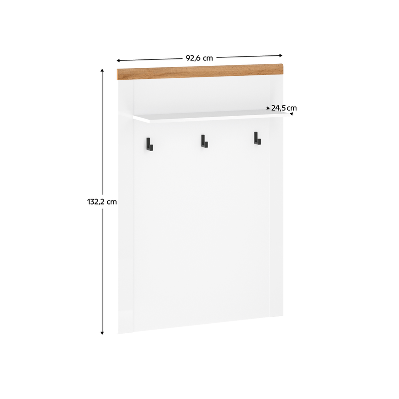Casa si Gradina - Mobilier - Organizare si depozitare - Cuiere - Cuier de perete 90, alb / stejar Wotan, VILGO - Infinity.ro