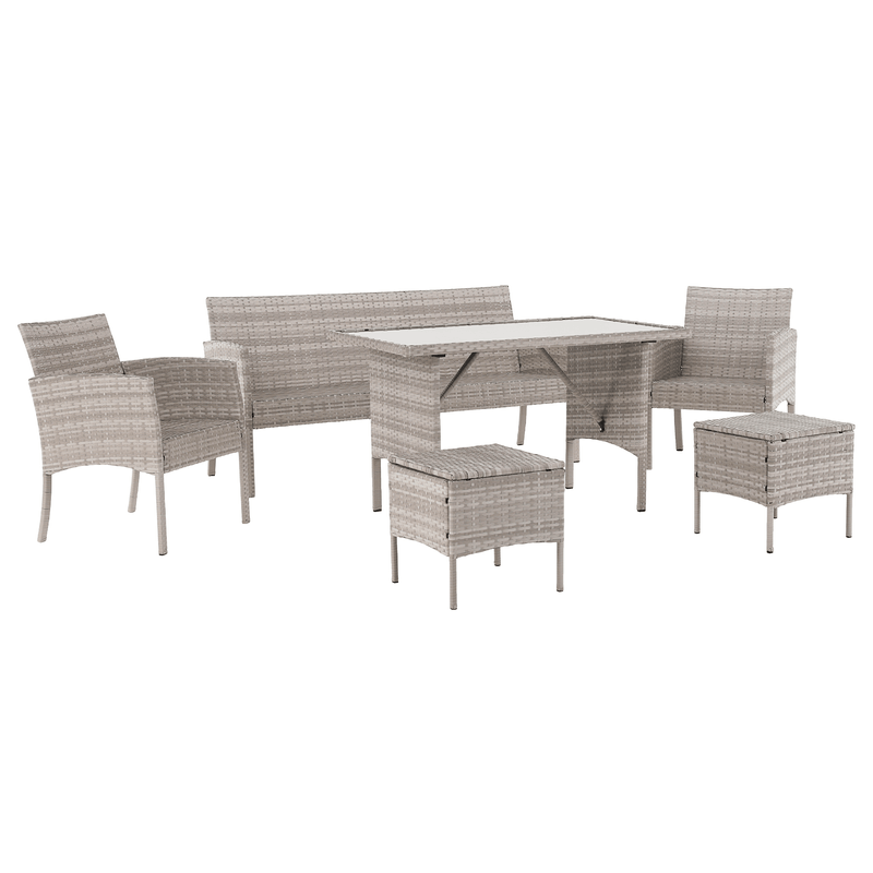 Casa si Gradina - Gradina si terasa - Mobilier exterior - Seturi mobila gradina - Set de gradina din ratan, gri deschis, LALEN - Infinity.ro