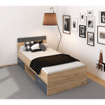 Casa si Gradina - Mobilier - Paturi si accesorii - Paturi - Pat, 90x200, stejar artisan/grafit, MICHIGAN NEW - Infinity.ro