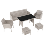 Casa si Gradina - Gradina si terasa - Mobilier exterior - Seturi mobila gradina - Set de gradina din ratan, gri deschis, LALEN - Infinity.ro