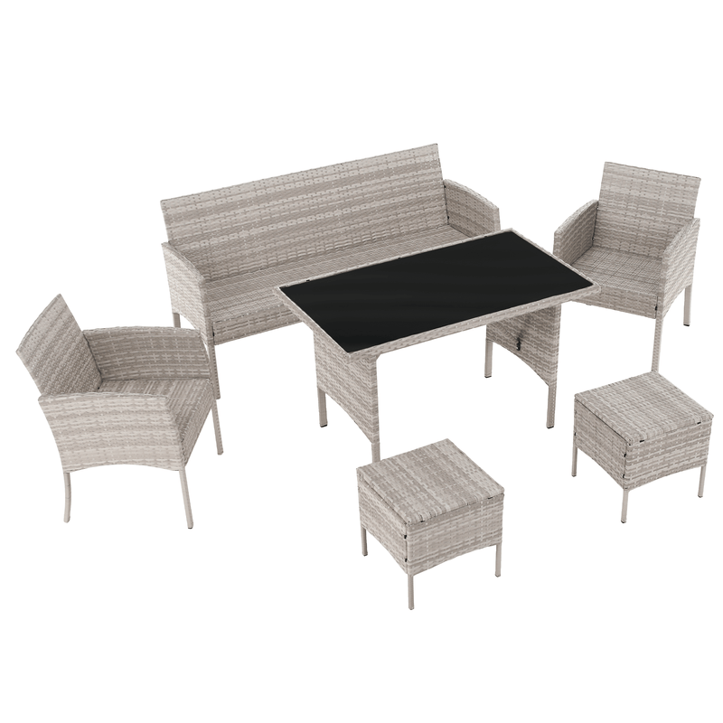 Casa si Gradina - Gradina si terasa - Mobilier exterior - Seturi mobila gradina - Set de gradina din ratan, gri deschis, LALEN - Infinity.ro